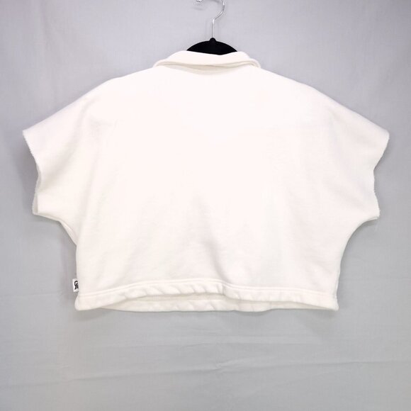 Good American Sweatshirt Cropped Short Sleeve Womens Size 2 Quarter Zip - Picture 2 of 16